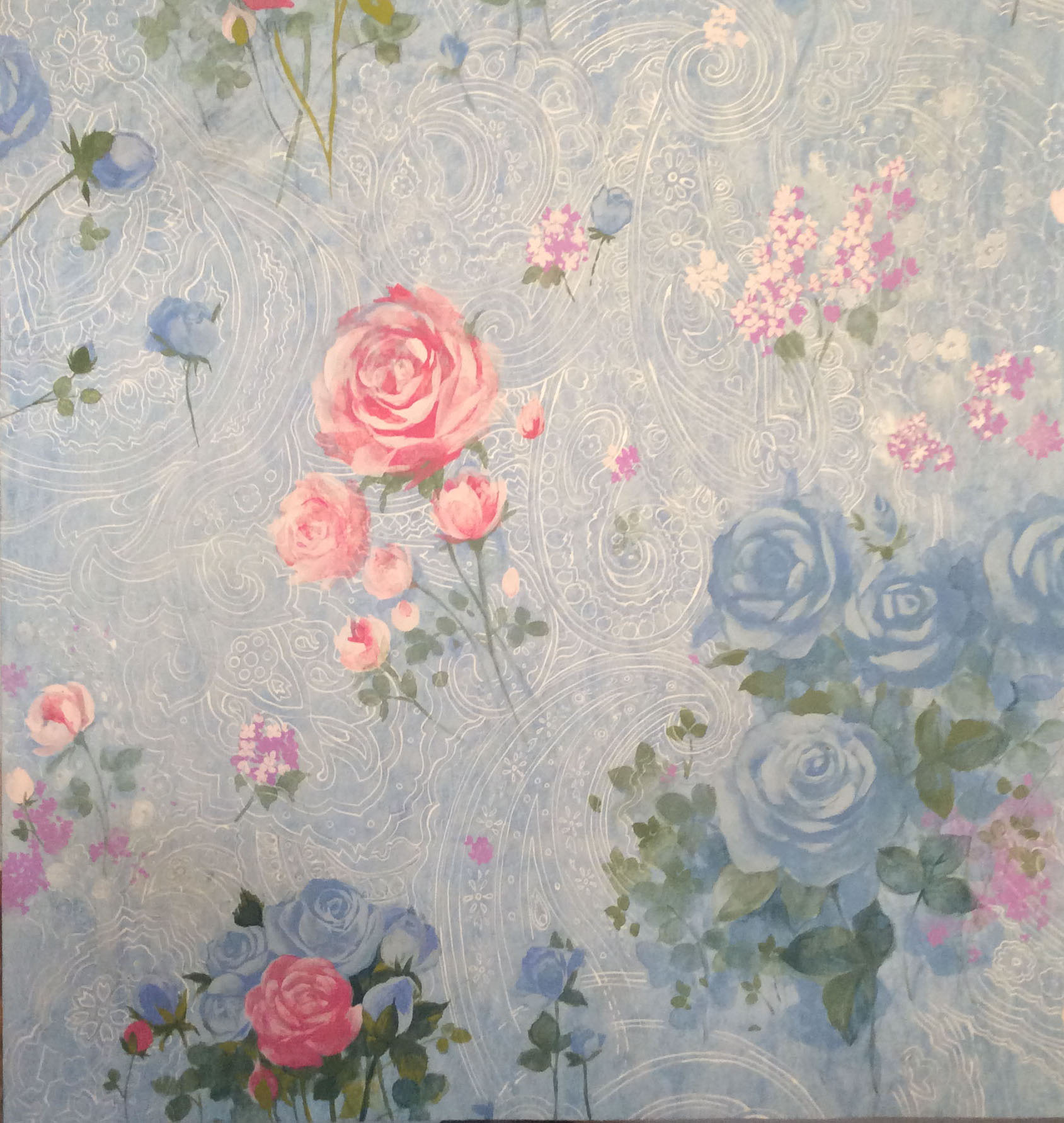 pink&blue rose